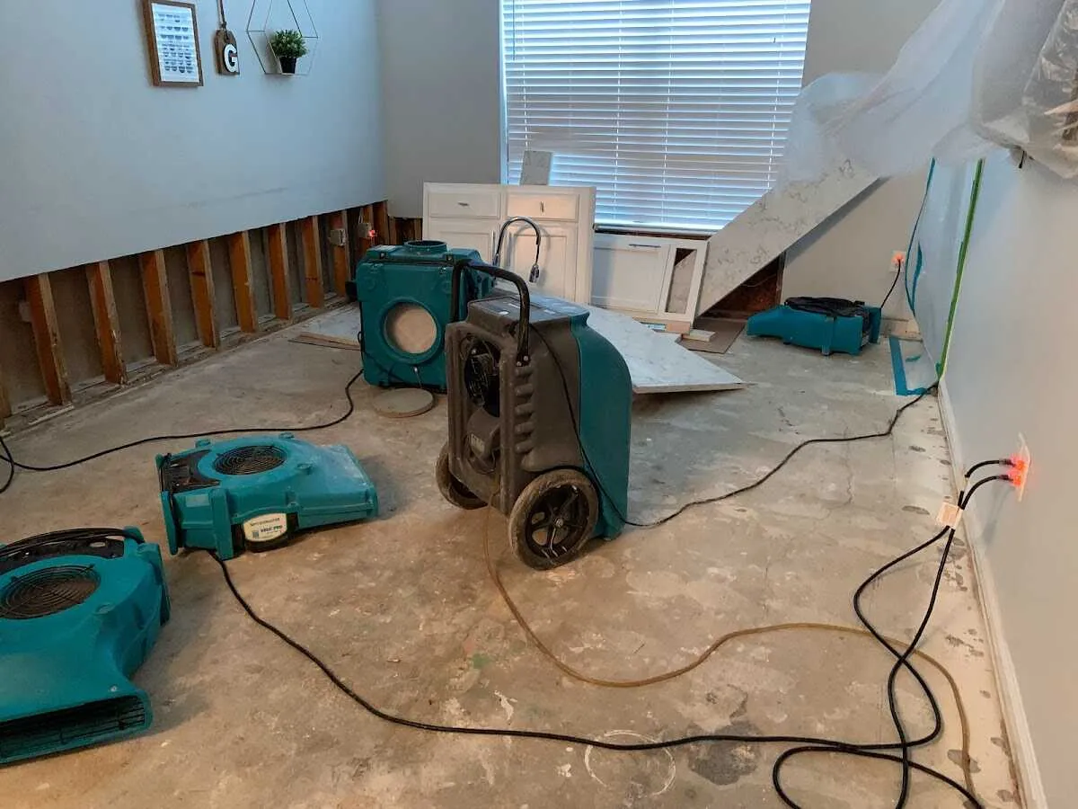 Dehumidifier in flood-cut room for Water Extraction & Removal in Bethalto